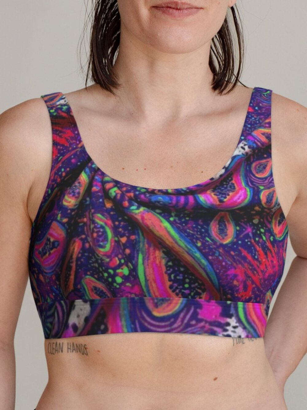 Cosmic Papaya Abstract Scoop Bralette
